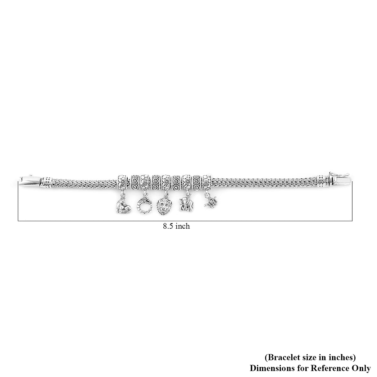 Bali Legacy Sterling Silver Animal Charms Bracelet (7.25 In) 40 Grams image number 4