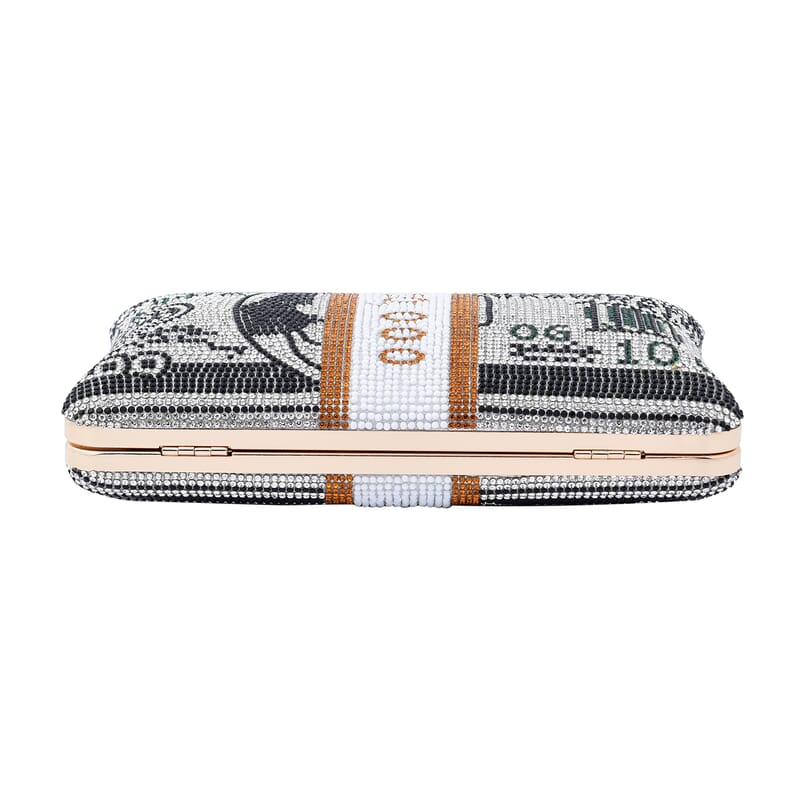 Black Crystal Dollar Shape Clutch Bag for Women with Detachable Chain Strap | Women Purse | Designer Bags | Ladies Purse | Handbags for Women