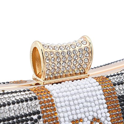Black Crystal Dollar Shape Clutch Bag for Women with Detachable Chain Strap | Women Purse | Designer Bags | Ladies Purse | Handbags for Women