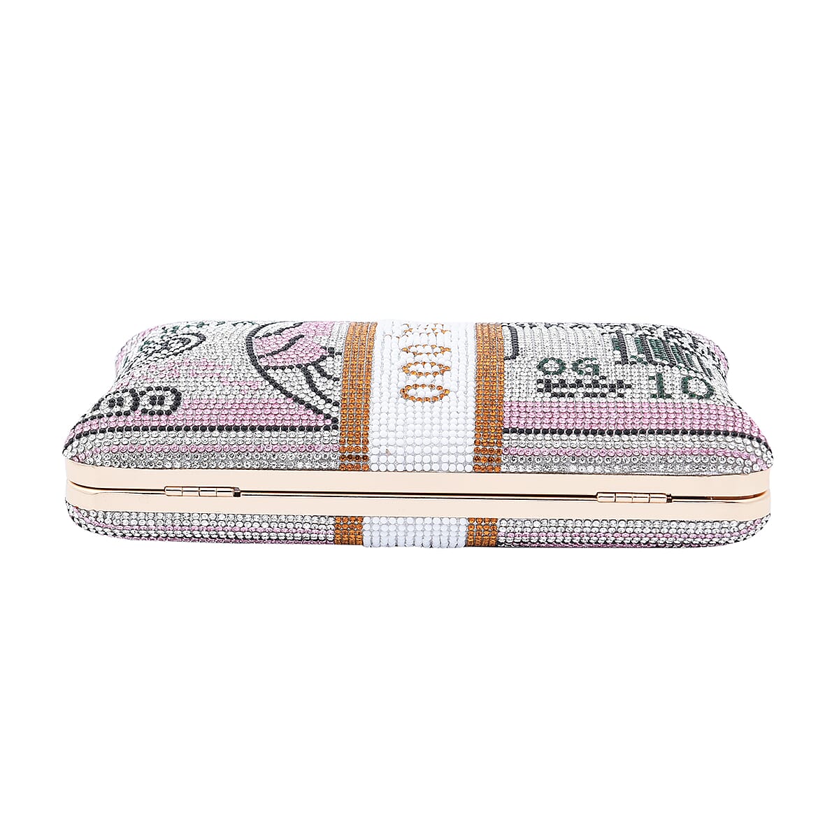 Pink Crystal Dollar Shape Clutch Bag for Women with Detachable Chain Strap | Women Purse | Designer Bags | Ladies Purse | Handbags for Women image number 2