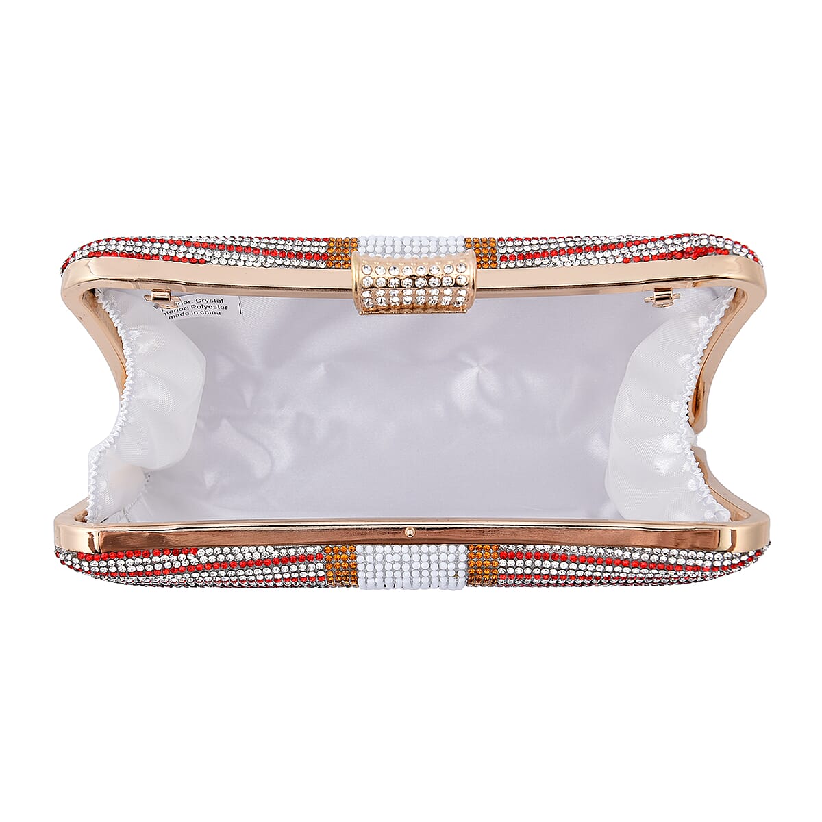 Red Crystal Dollar Shape Clutch Bag for Women with Detachable Chain Strap | Women Purse | Designer Bags | Ladies Purse | Handbags for Women image number 5