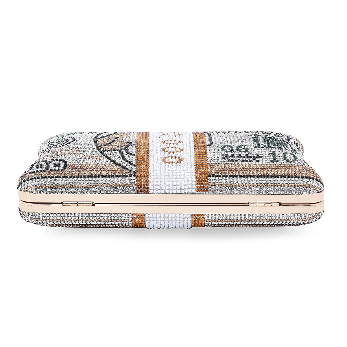 Golden Crystal Dollar Shape Clutch Bag for Women with Detachable Chain Strap | Women Purse | Designer Bags | Ladies Purse | Handbags for Women image number 3