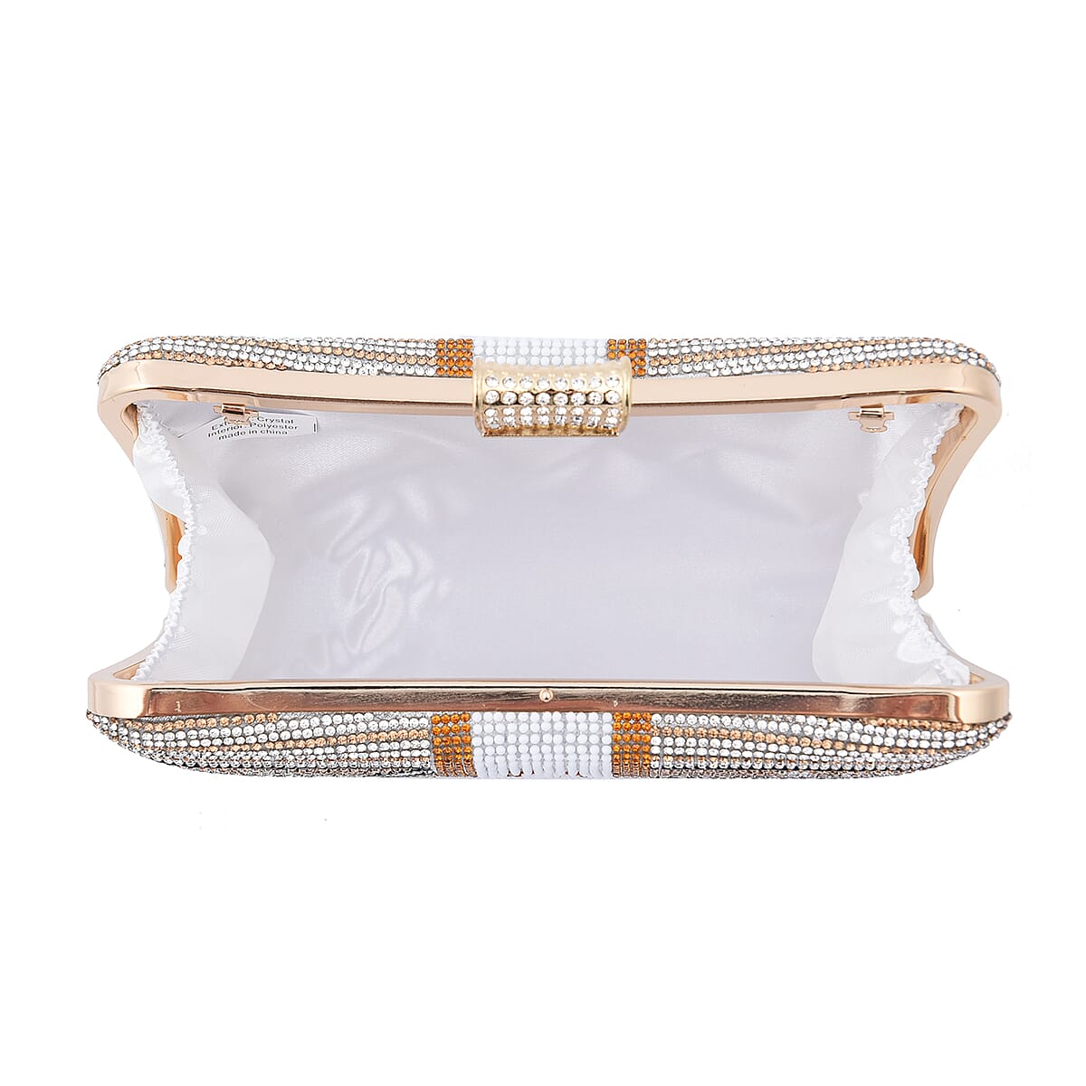Golden Crystal Dollar Shape Clutch Bag for Women with Detachable Chain Strap | Women Purse | Designer Bags | Ladies Purse | Handbags for Women image number 5