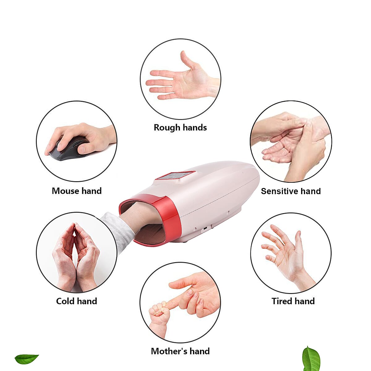 Rose Gold Electric Heat And Vibration Massager For Hands With Air Compression image number 2