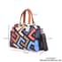 CHAOS BY ELSIE Multi Solid Color Fret Pattern Genuine Leather Convertible Tote Bag with Handle and Shoulder Straps (11.4"x4.72"x9.45") image number 6