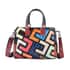 CHAOS By Elsie Multi Shining Color Fret Pattern Genuine Leather Convertible Tote Bag with Handle and Shoulder Straps image number 0