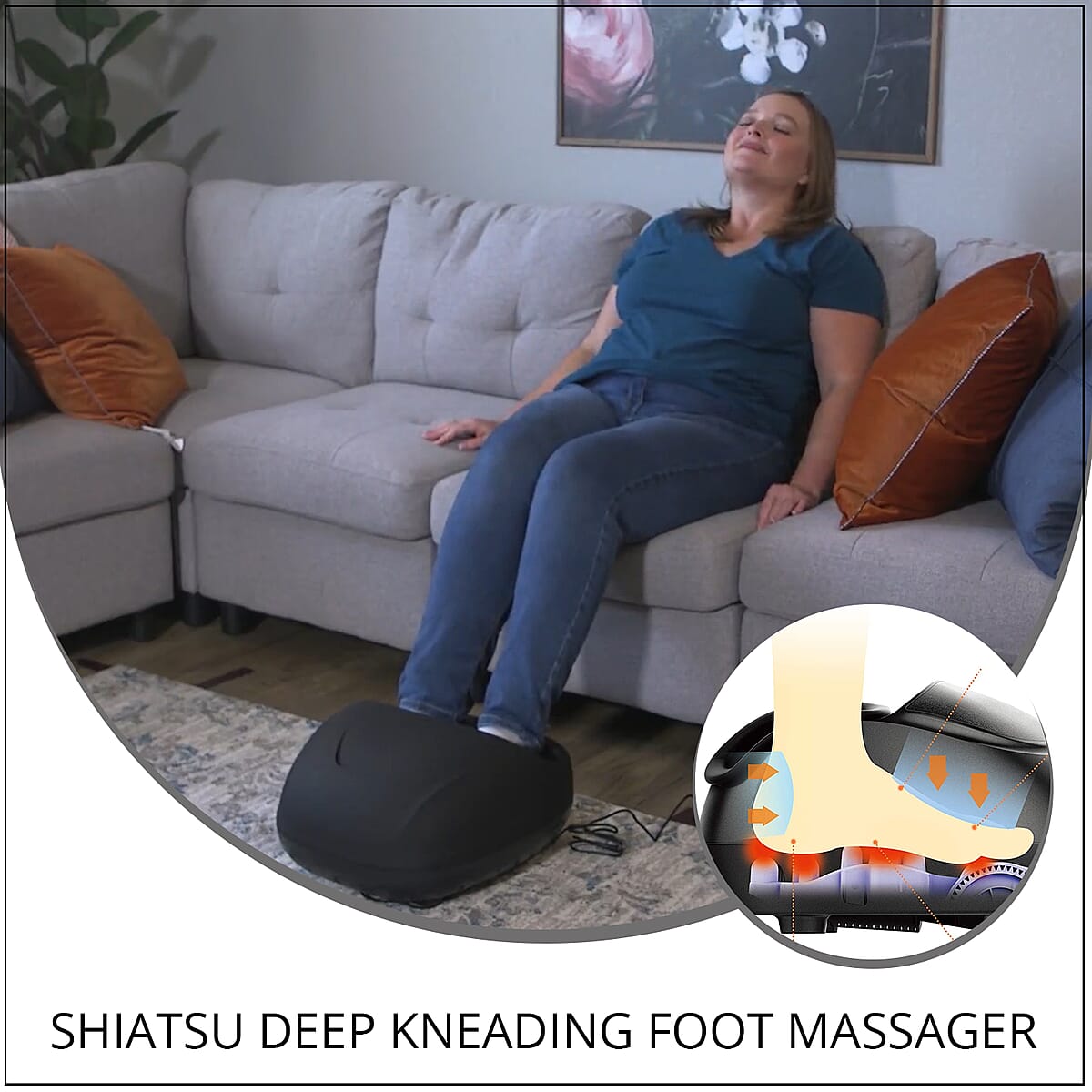 Homesmart Black Shiatsu Deep Kneading Foot Massager with Air Compression and Heat Function, with 5 Auto Massage Modes and 3 Levels of Pressure Intensity image number 1