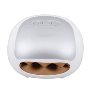 White Finger Air Pressure Pumping Hand Massager with Rechargeable Battery 2500mAh & USB Cable