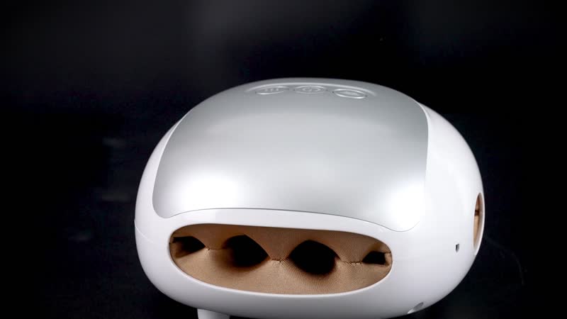White Finger Air Pressure Pumping Hand Massager with Rechargeable Battery 2500mAh & USB Cable