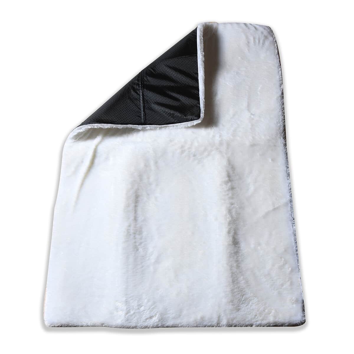Faux Fur Rug with Anti Slip Base - White image number 0