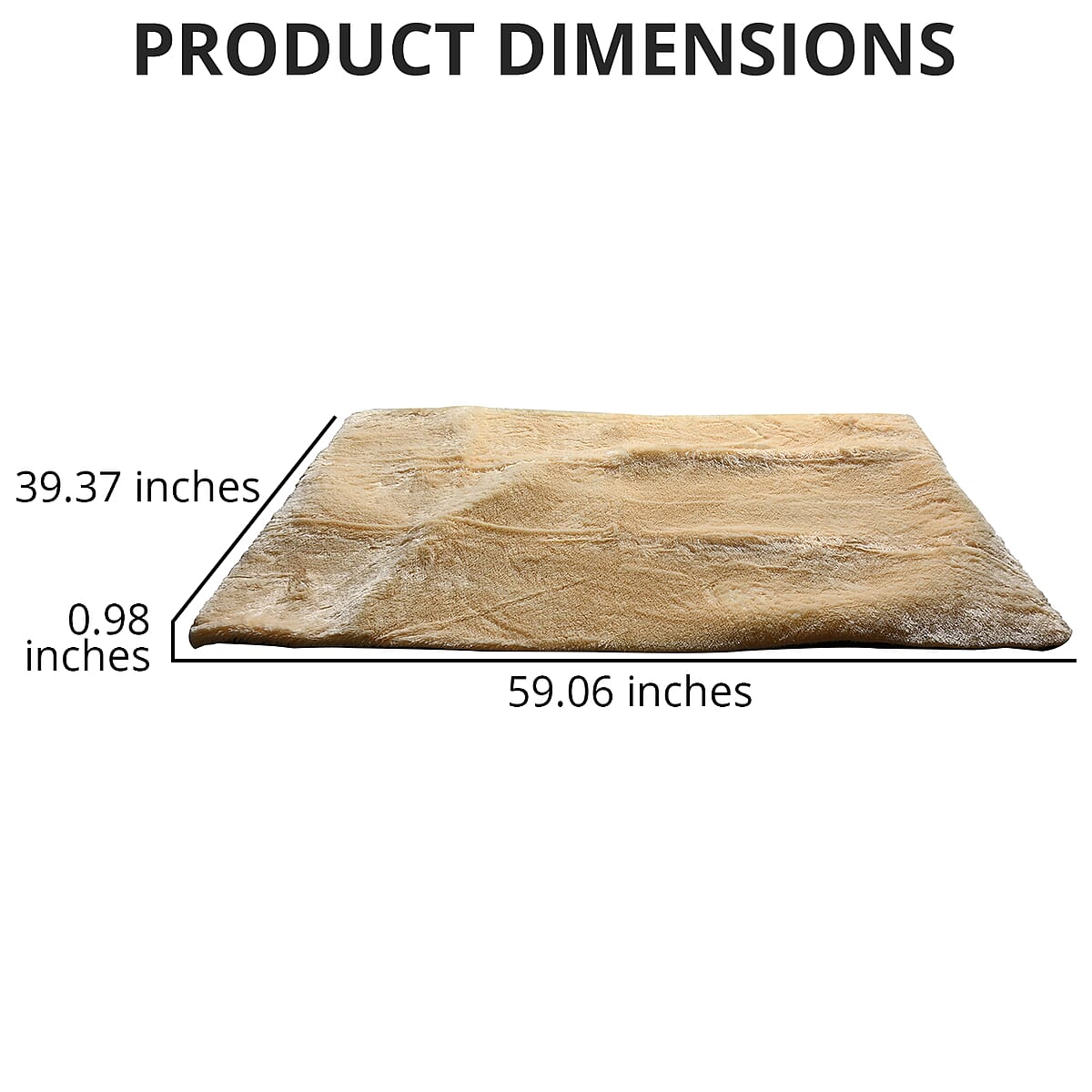 Faux Fur Rug with Anti Skip Base - Cream image number 3