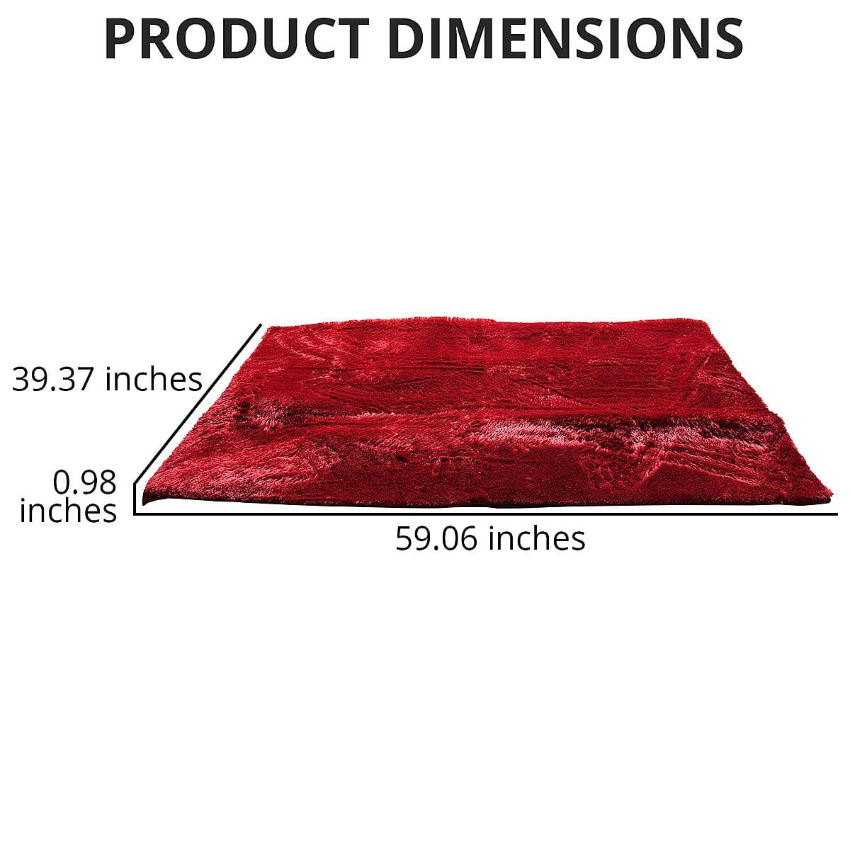 Faux Fur Rug with Anti Slip Base - Maroon image number 3