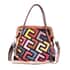 CHAOS BY ELSIE Multi Color Fret Pattern Genuine Leather Convertible Tote Bag with Handle and Shoulder Strap image number 0
