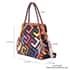 CHAOS BY ELSIE Multi Color Fret Pattern Genuine Leather Convertible Tote Bag with Handle and Shoulder Strap image number 6