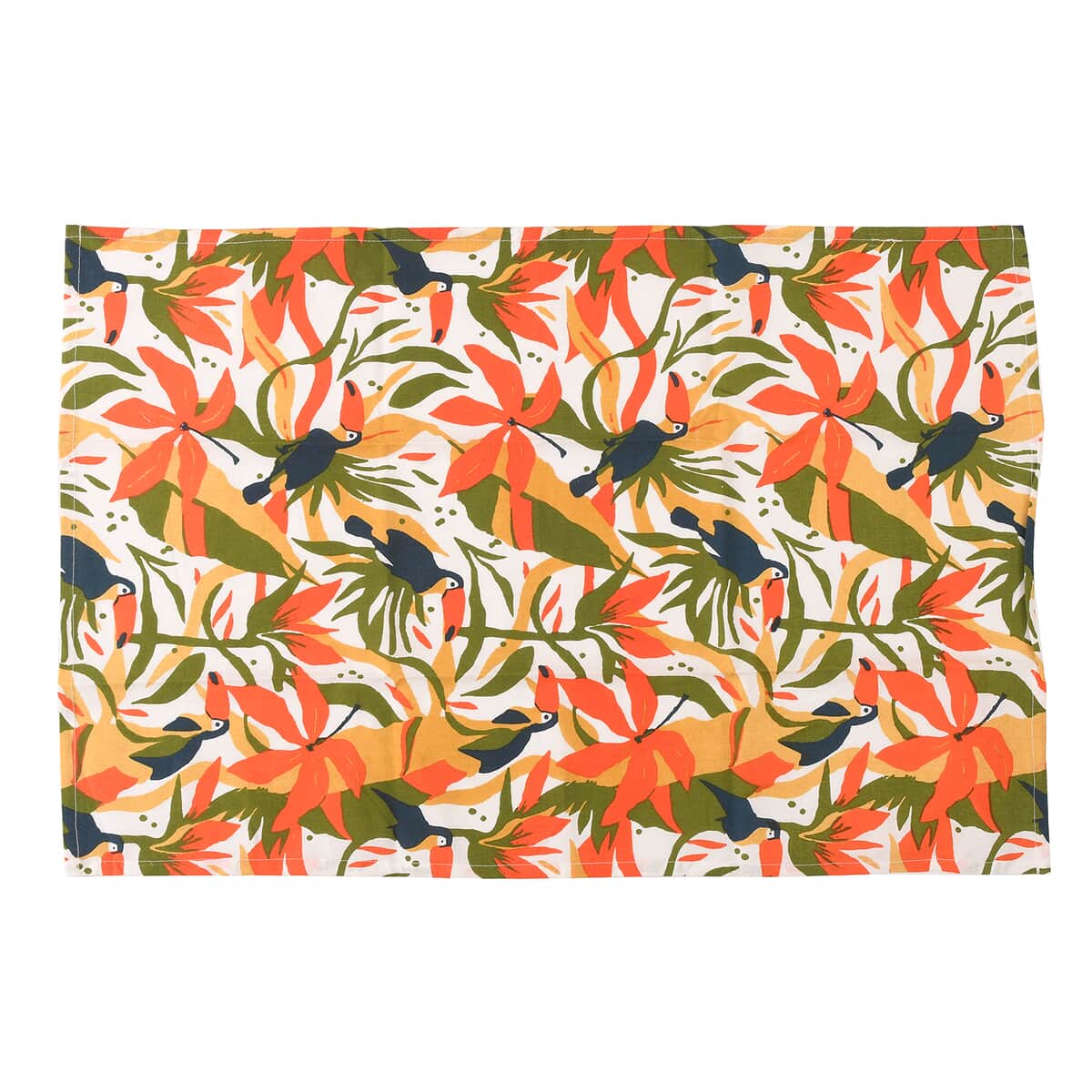 Set of 4 Orange & Green Apron, Glove, Pot Holder & Kitchen Towel (16"x23.5") image number 4