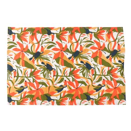 Set of 4 Orange & Green Apron, Glove, Pot Holder & Kitchen Towel image number 4