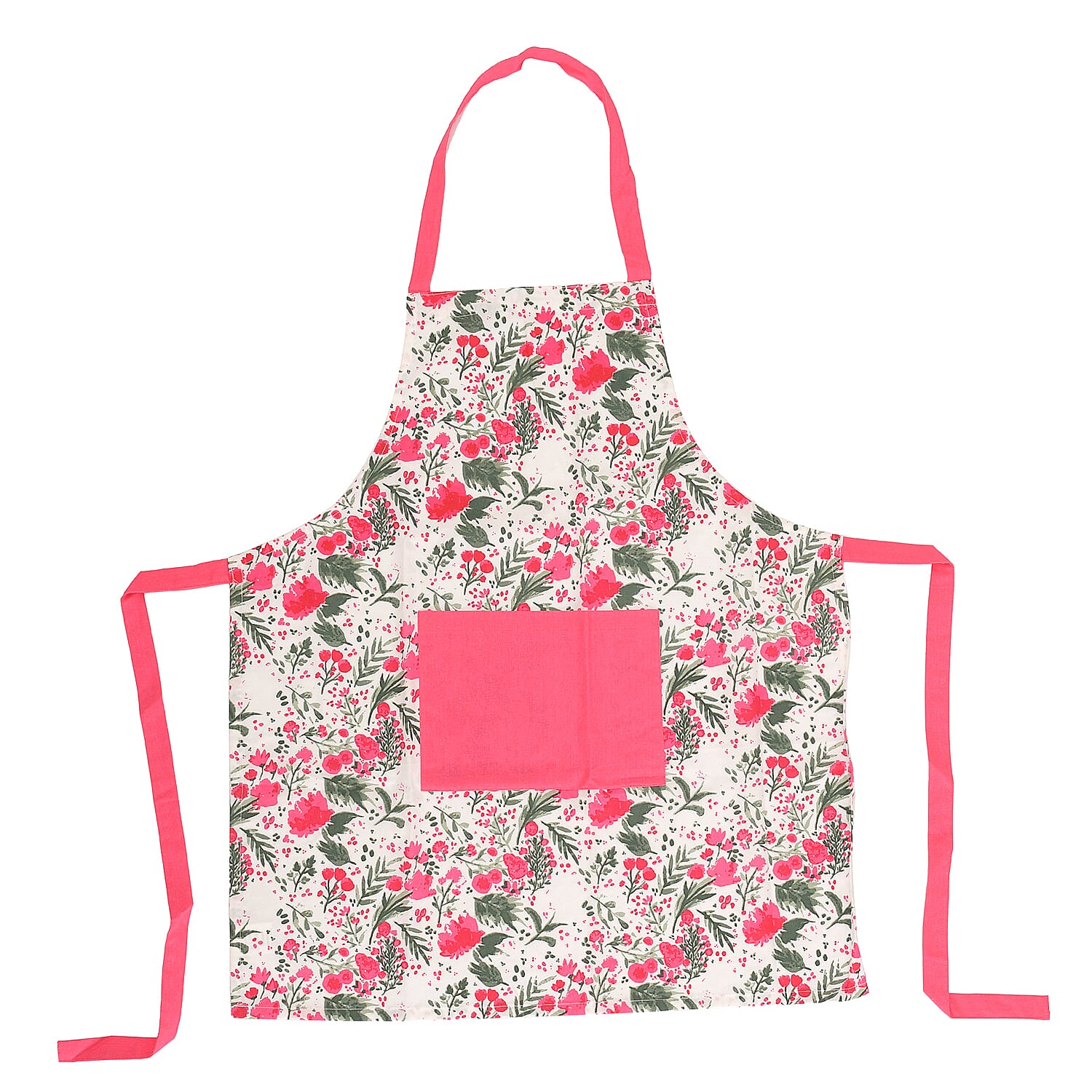 Set of 4 Pink & Green Apron, Glove, Pot Holder & Kitchen Towel