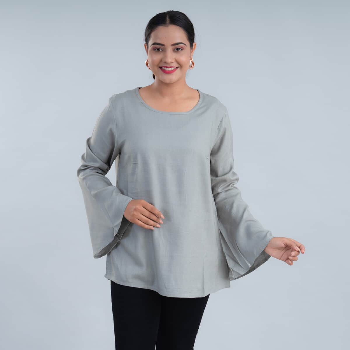 Bell Sleeves Solid Top image number 0