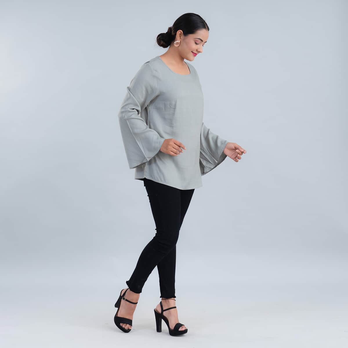 Bell Sleeves Solid Top image number 2