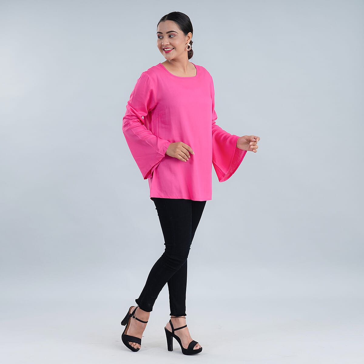 Bell Sleeves Solid Top image number 2