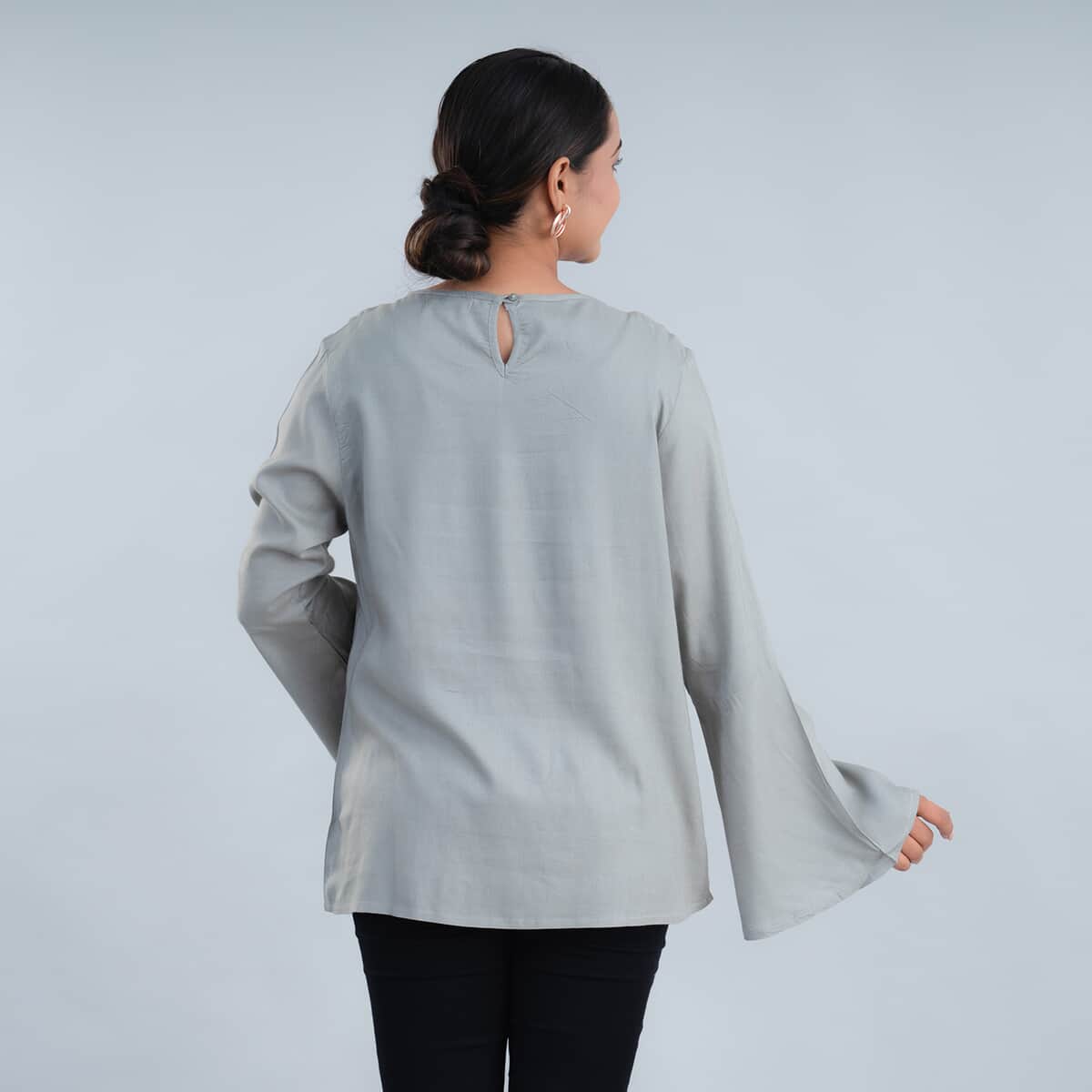 Bell Sleeves Solid Top image number 1