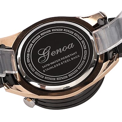 Genoa Multi-function Quartz Movement Watch in ION Plated Black & Stainless Steel (46mm)