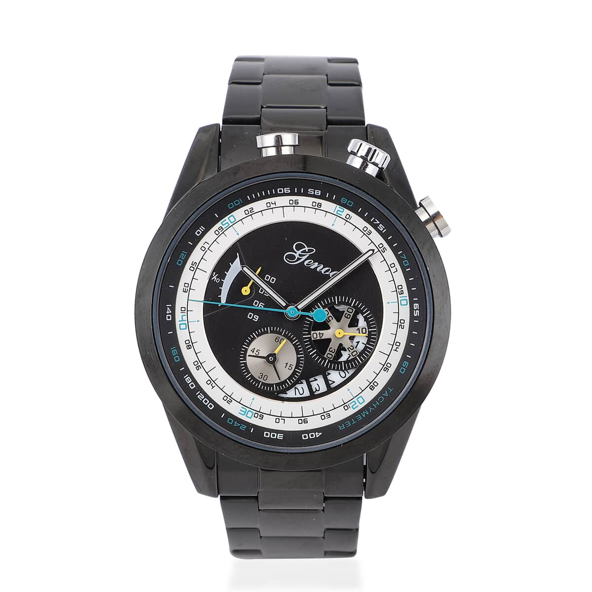 Genoa function Quartz Movement Watch in ION Plated Black Stainless Steel (46mm) image number 0