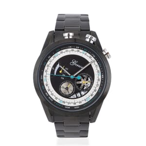 Genoa function Quartz Movement Watch in ION Plated Black Stainless Steel (46mm)