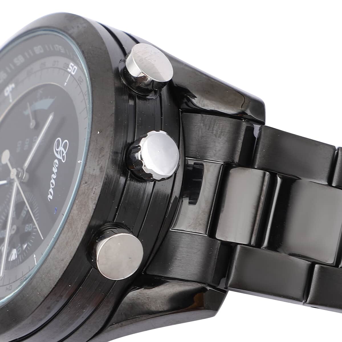 Genoa Multi-function Quartz Movement Watch in ION Plated Black Stainless Steel (46mm) image number 4