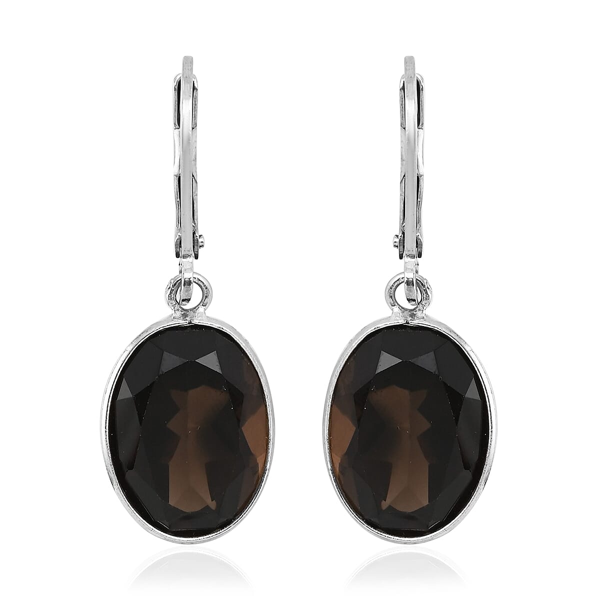 NY Closeout Brazilian Smoky Quartz Dangle Earring  Sterling Silver 8.90 ctw