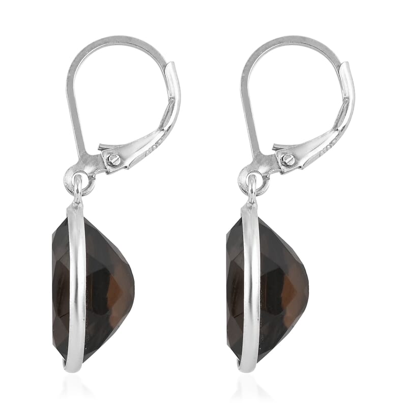 NY Closeout Brazilian Smoky Quartz Dangle Earring  Sterling Silver 8.90 ctw