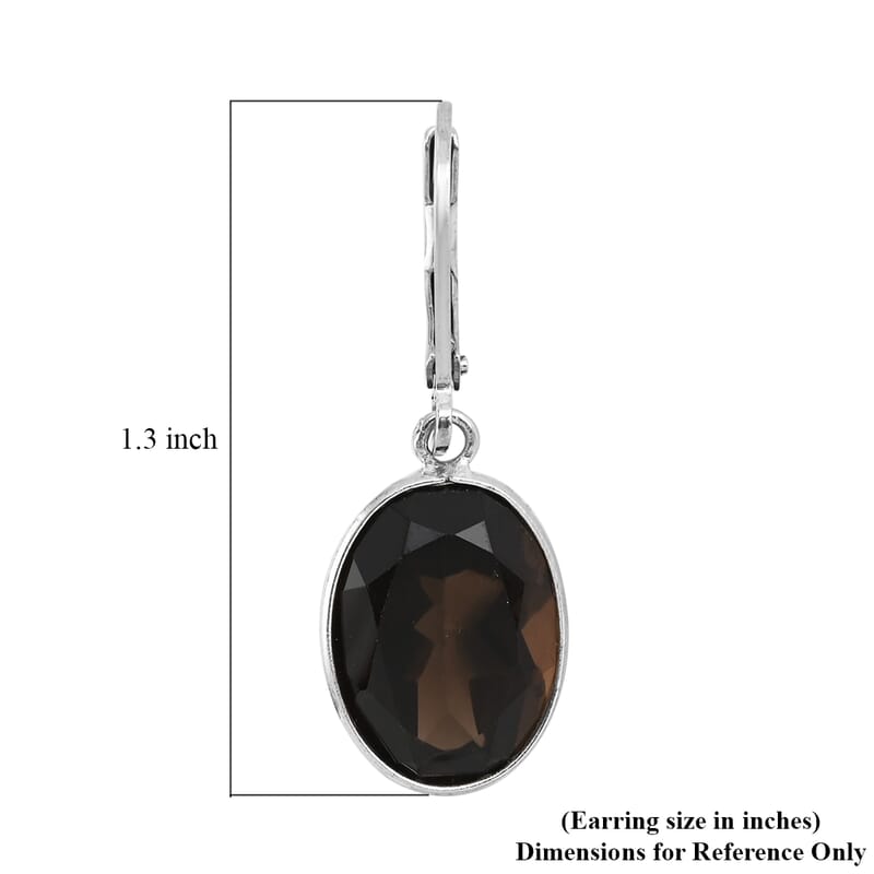 NY Closeout Brazilian Smoky Quartz Dangle Earring  Sterling Silver 8.90 ctw
