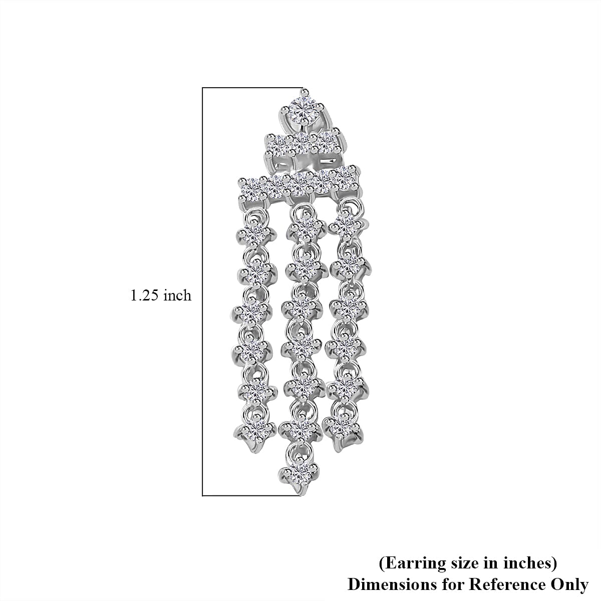 Moissanite Dangling Earrings in Platinum Over Sterling Silver 1.20 ctw image number 4