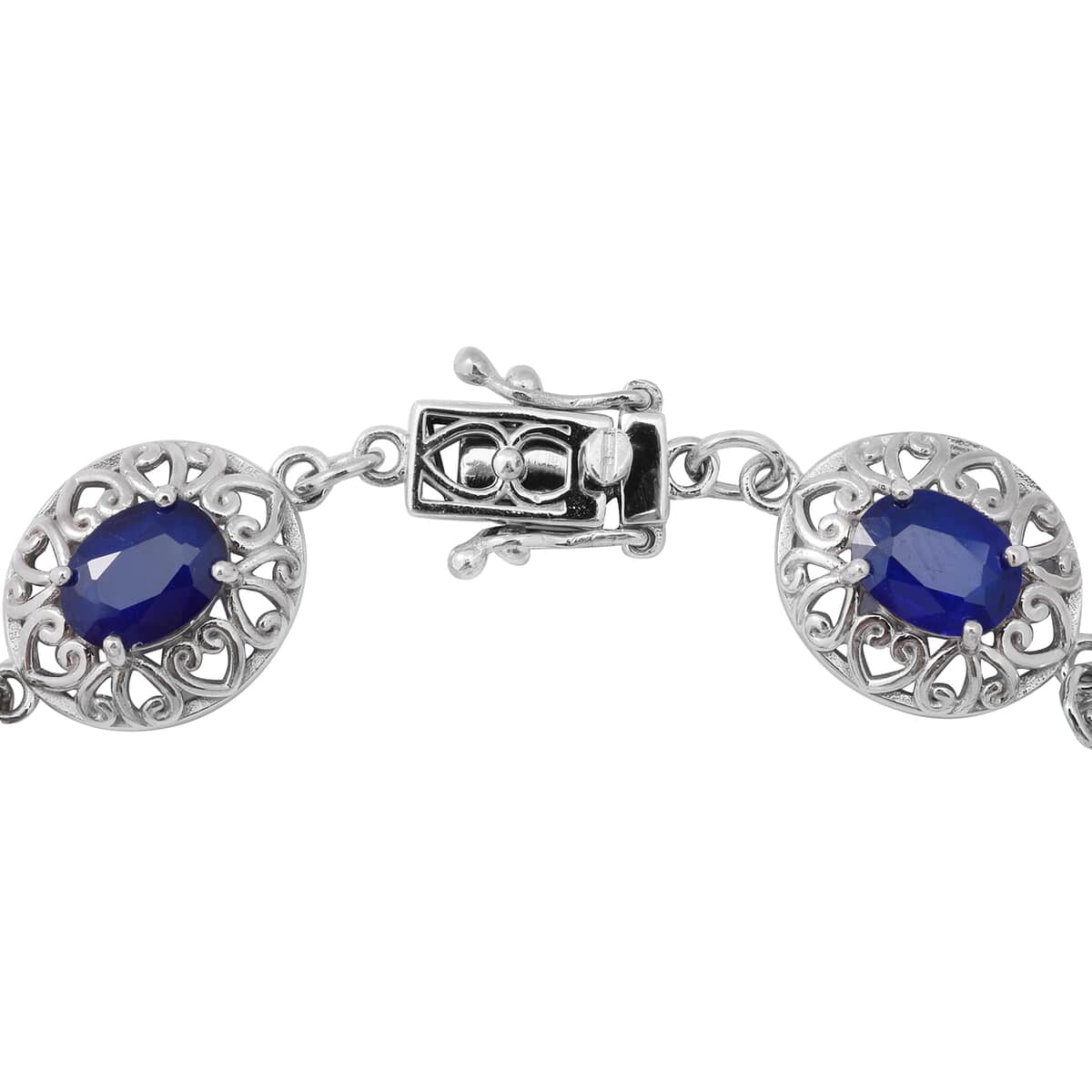 Tanzanian Blue Spinel Bracelet in Platinum Over Sterling Silver (7.50 In) 14.50 Grams 9.25 ctw image number 1