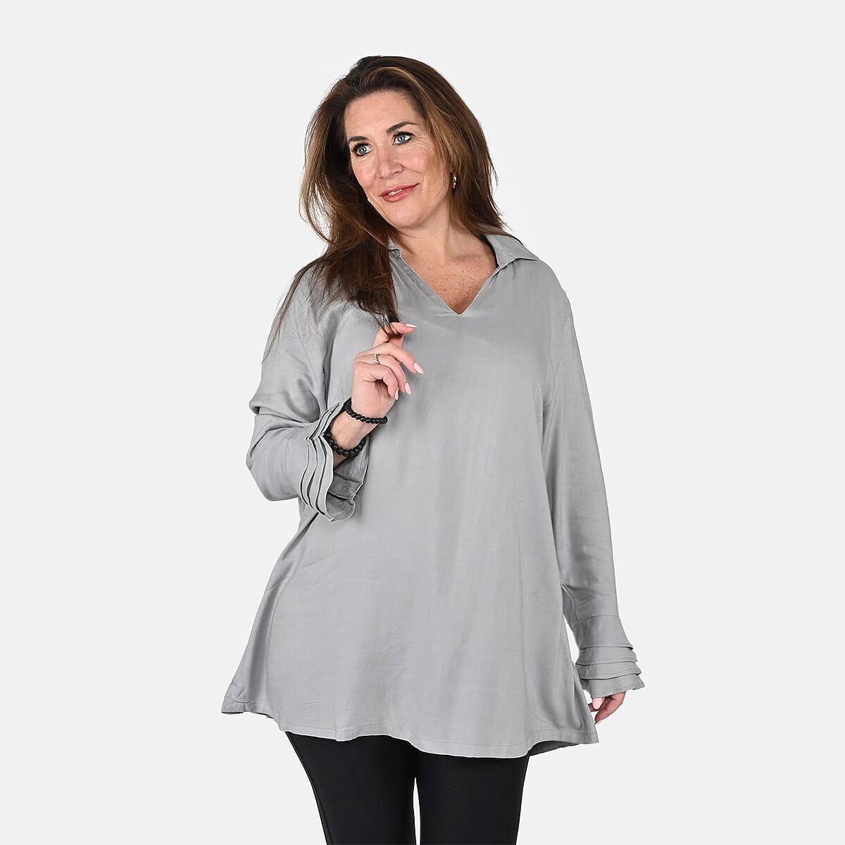 TAMSY White V-Neck Collar Top - L image number 3