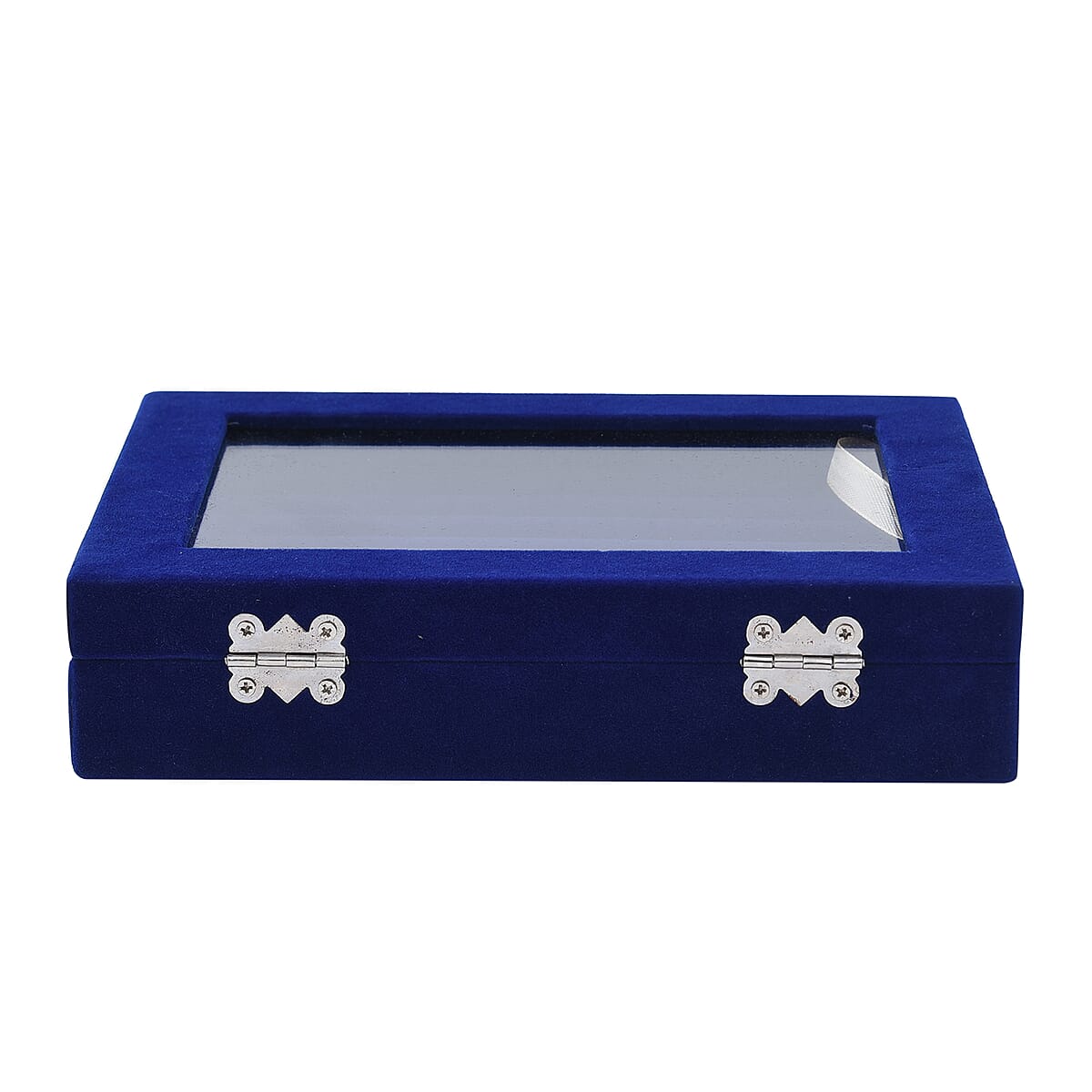 Black Velvet Ring Box with Anti Tarnish Lining & Lock (7.9x6x1.8) (Rings Hold Up to 63) image number 3