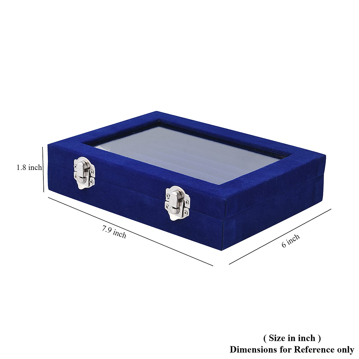 Black Velvet Ring Box with Anti Tarnish Lining & Lock (7.9x6x1.8) (Rings Hold Up to 63) image number 6