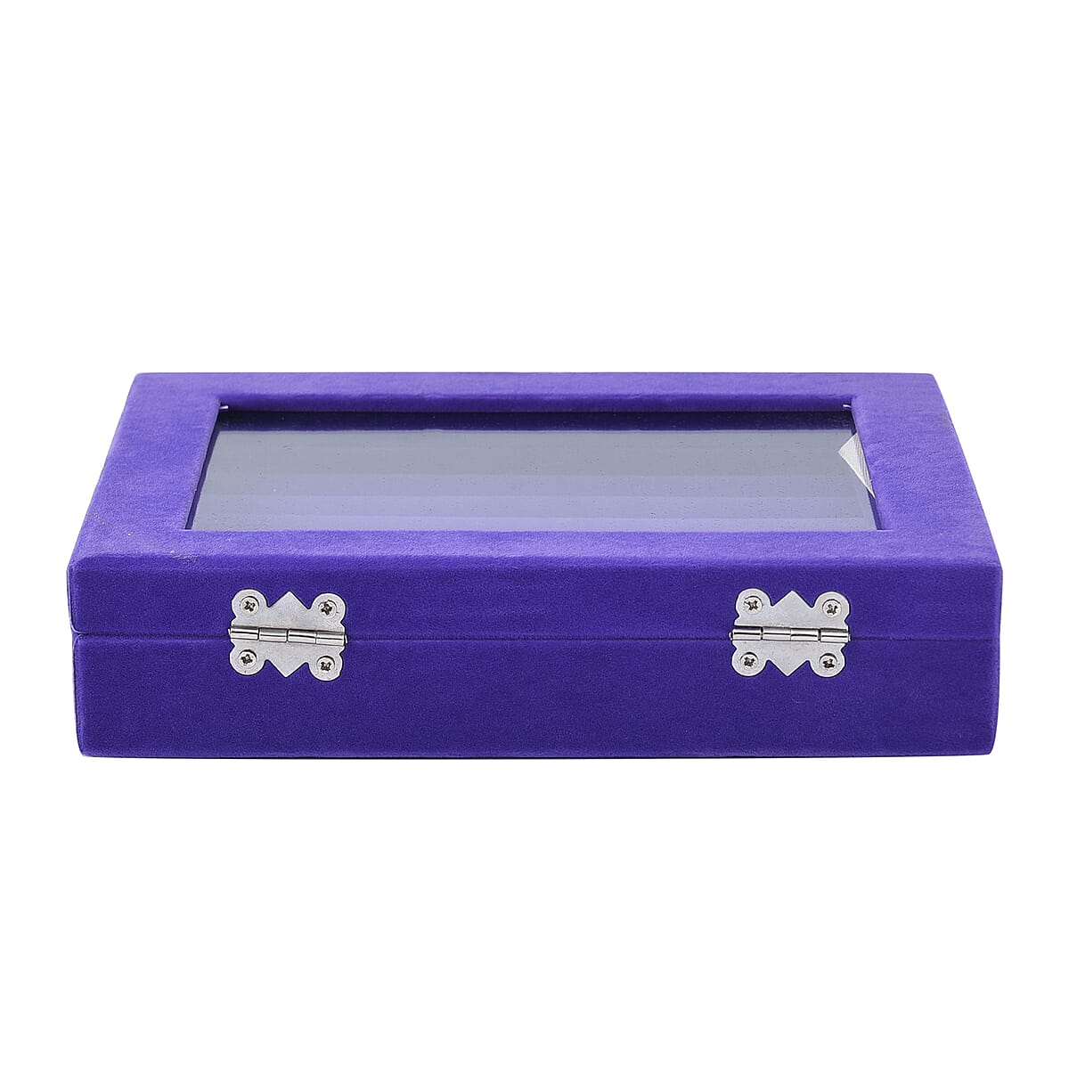 Purple Velvet Ring Box with Anti Tarnish Lining & Lock (Rings Hold Up to 63) image number 3