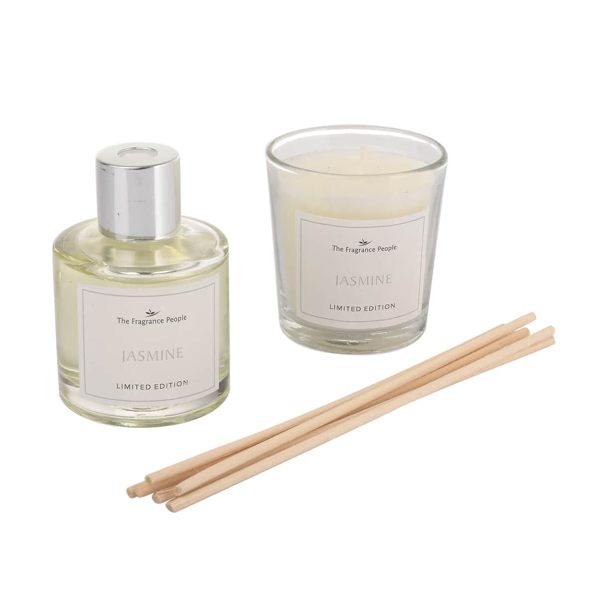 Jasmine- FRAGRANCE GIFT SET BOX - 50 ml Diffuser Oil, 5 Reeds and 1 Votive Candle image number 0