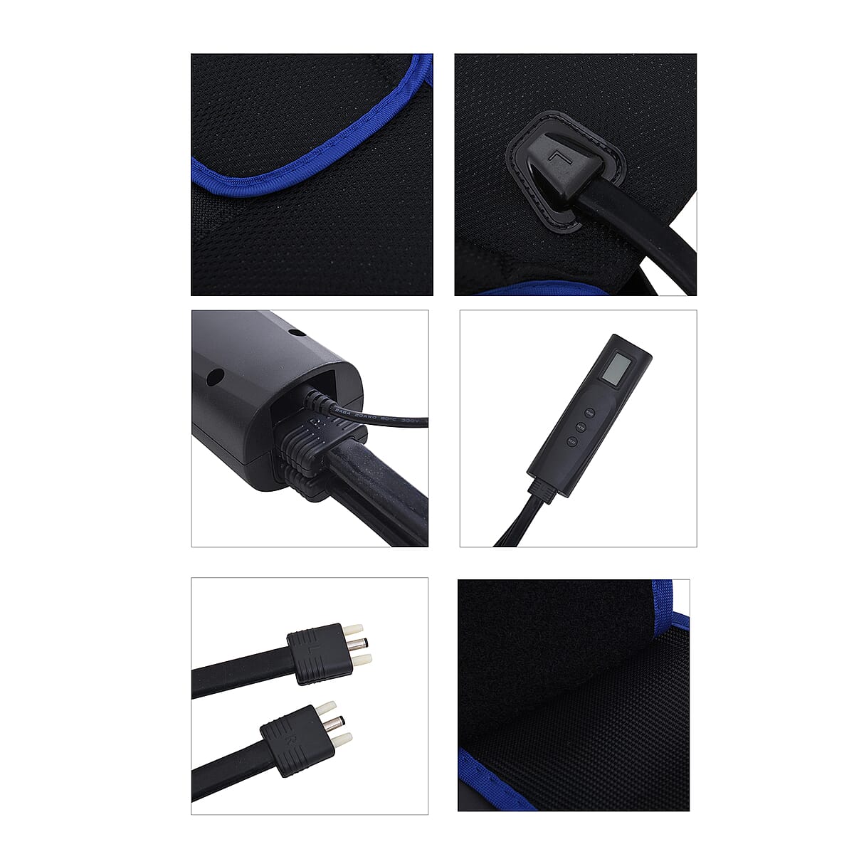 Black Air Compression Foot, Calf and Thigh Massager with Hand-held Controller 3 Modes, 3 Intensities (12V, 2A) image number 6