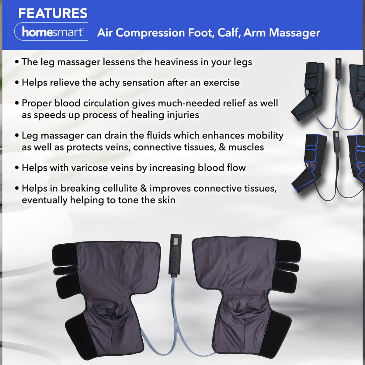 Air Compression Foot and Calf Massage - Grey (12V 2A) image number 2