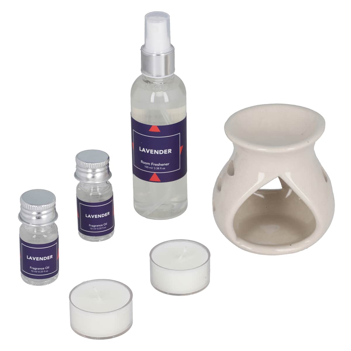 Fragrance Gift Set (Ceramic Burner, 2 Fragrance Oils, 2 Tea-lights & 1 Room Spray) FRAGRANCE - Lavender image number 0