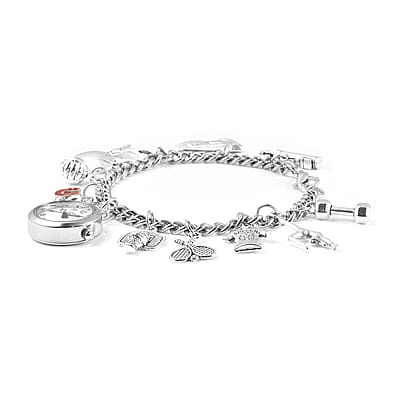 Strada Japanese Movement USA Sports Charm Bracelet Watch (up to 8.5 inches)