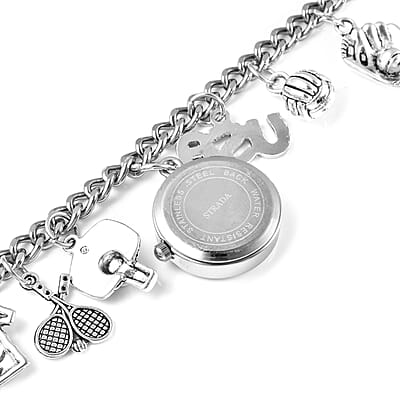 Strada Japanese Movement USA Sports Charm Bracelet Watch (up to 8.5 inches)