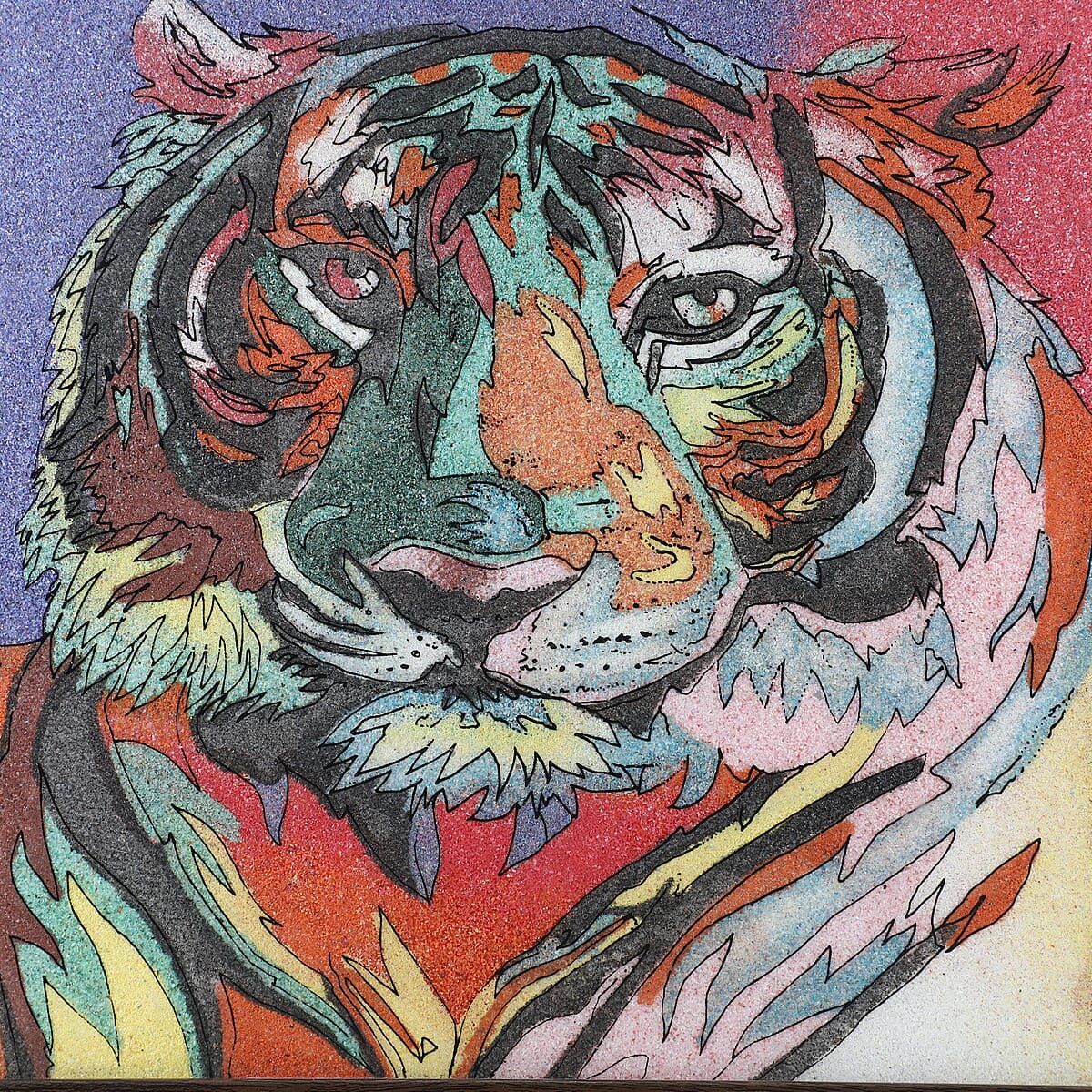 Handcrafted Gemstone Tiger Wall Painting (0.88 lbs) image number 3