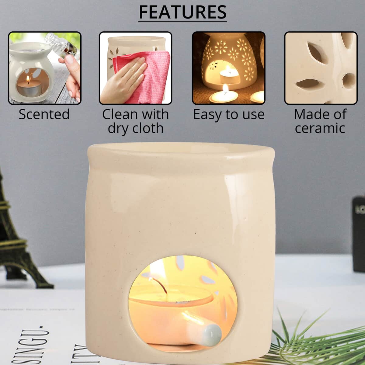 Fragrance Set Box - (Ceramic Burner, 2 Envisage Fragrance Oils & 4 Tea Lights) image number 2