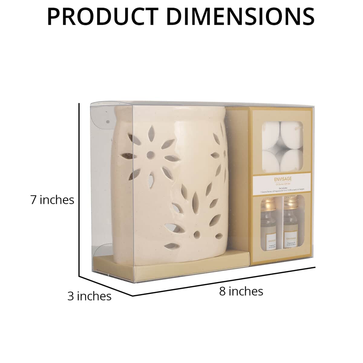 Fragrance Set Box - (Ceramic Burner, 2 Envisage Fragrance Oils & 4 Tea Lights) image number 3