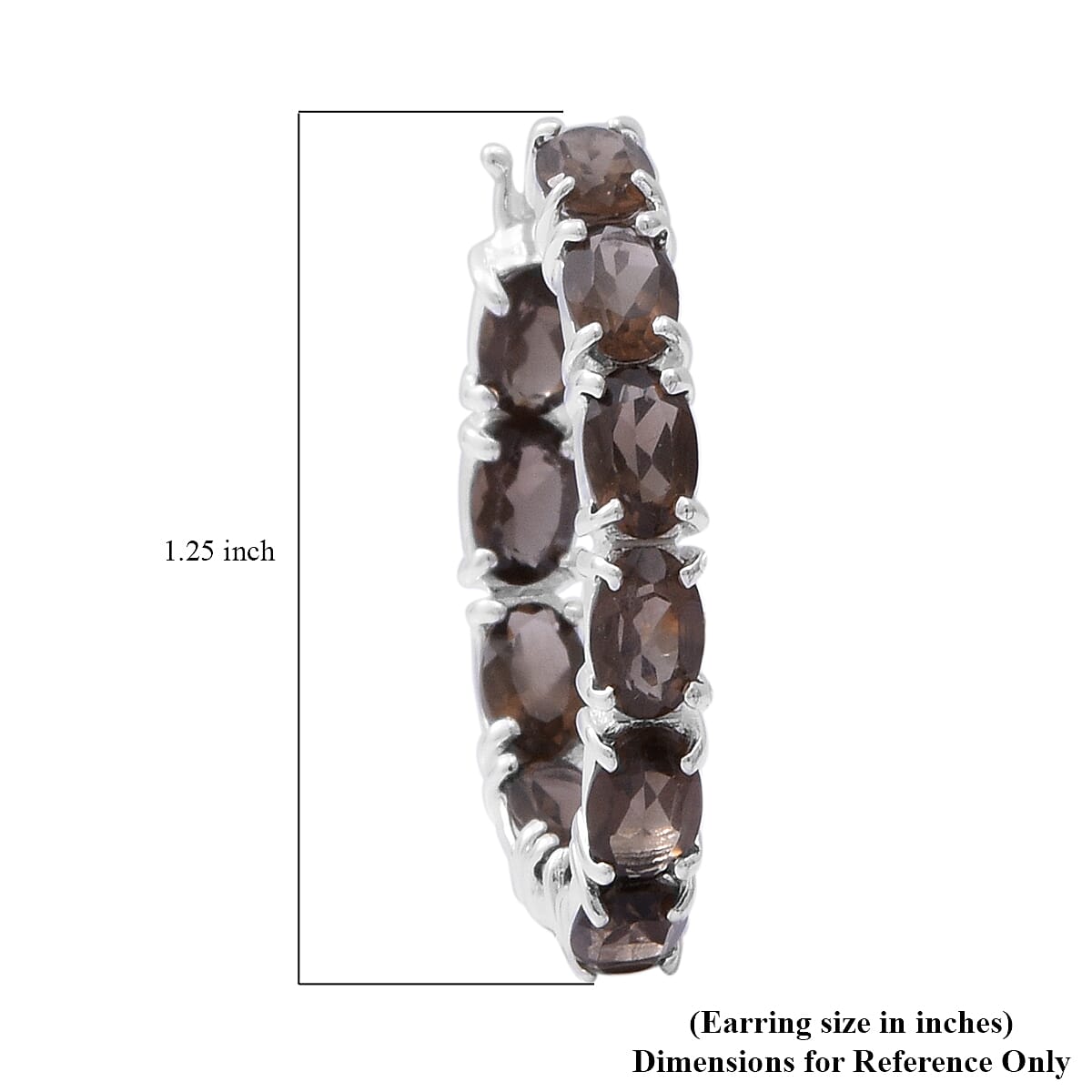 Brazilian Smoky Quartz Hoop Earrings in Platinum Over Sterling Silver 9.40 ctw image number 3