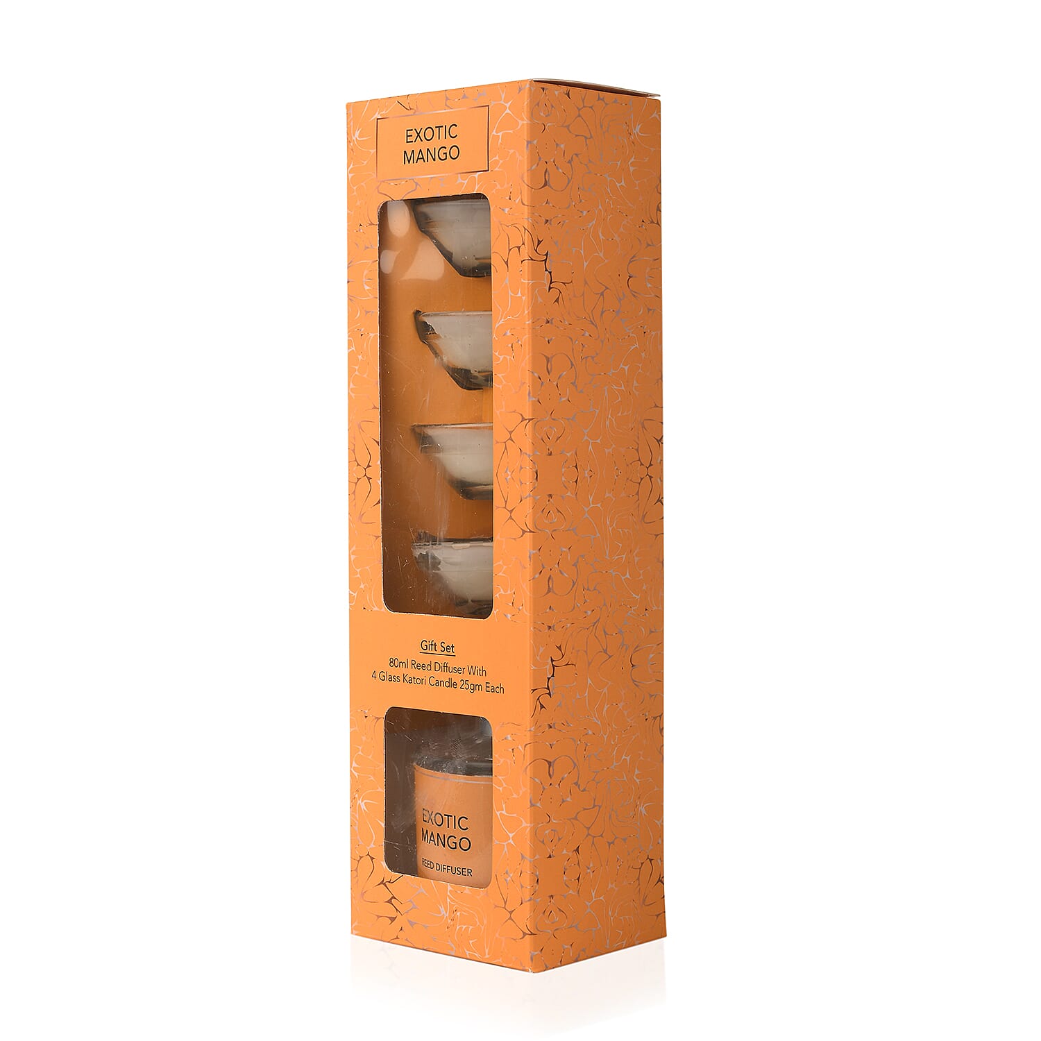 Exotic Mango - Fragrance Gift Set - Reed Diffuser 80ML with 4 Glass Candles