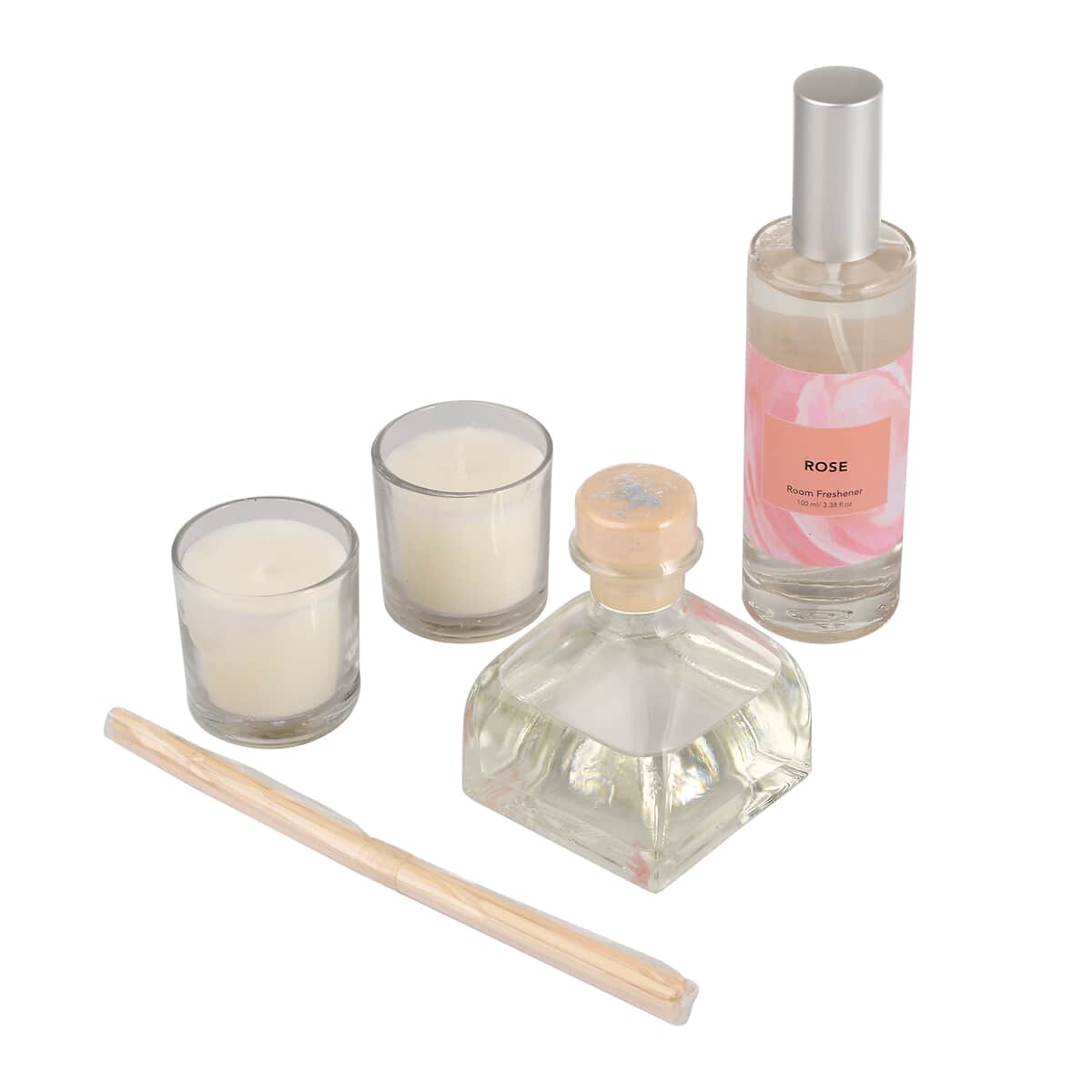 Fragrance Gift Set (Reed Diffuser, Room Spray & 2 Glass Votive) FRAGRANCE - Rose image number 0